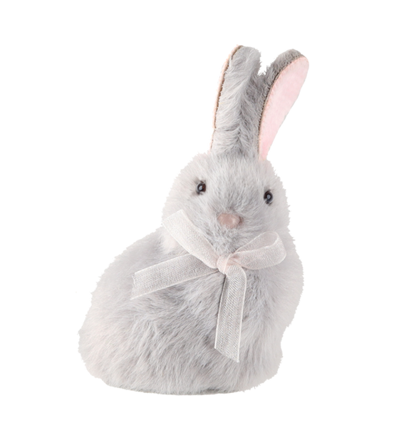 OZDOBA WIELKANOCNA - ZAWIESZKA 6 x 8 CM ZAJĄCZEK Z KOKARDKĄ MIX 3 KOLORÓW opak=12szt *8956