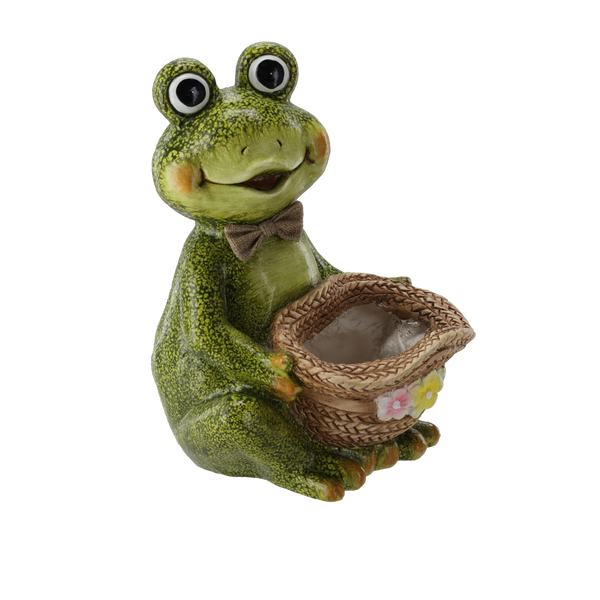 ZÁHRADNÁ NÁDOBKA - ŽABKA S KLOBÚKOM 23,5 x 22 x 32,5 CM *7195
