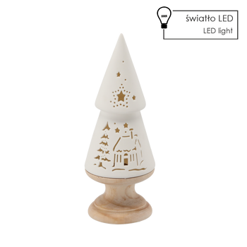 FIGURKA BOŽONAR. - CERAMICKÝ STROMČEK 9,4 X 9,4 X 26 CM LED balenie=6ks *1292