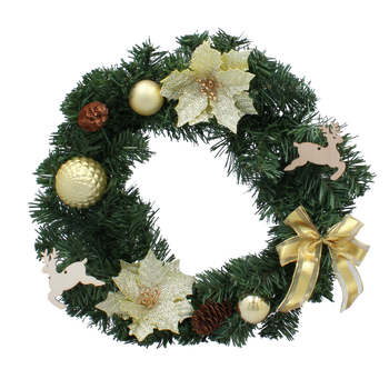 CHRISTMAS WREATH 40 CM GOLD