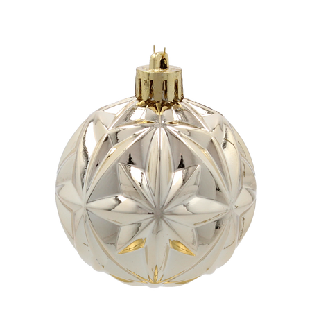 SET OF 9 ORNAMENTS 6 CM CHAMPAGNE/GRAY/WHITE
