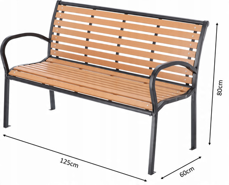 ZAHRADNÍ LAVICE 125 x 60 x 80 CM HNĚDÁ *0865