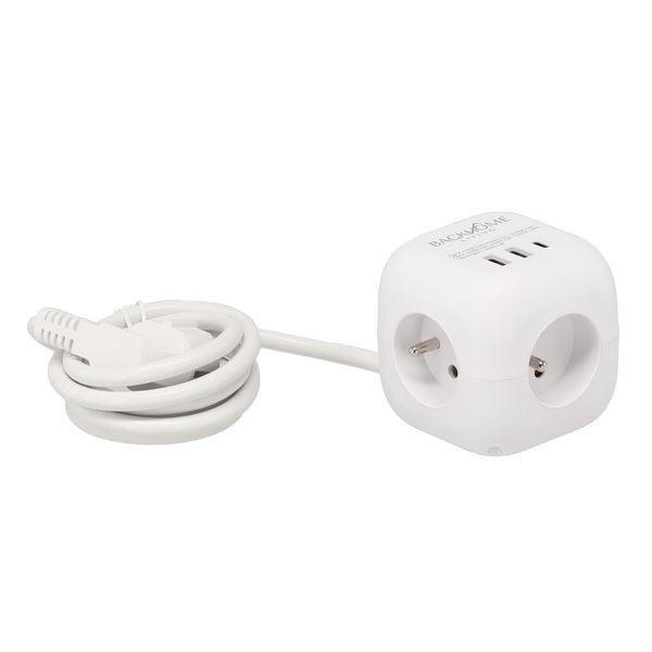 PRIZĂ EXTENSIBILĂ CU 3 IESIRI 230V ȘI 3 IESIRI USB 1,5 M ALBĂ *2578