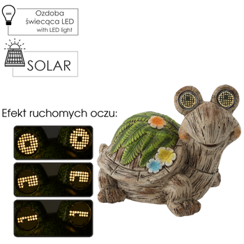 ZAHRADNÍ FIGURKA - ŽELVA S SVÍTÍCÍMI OČIMA 33 x 24 x 25 CM LED *7249