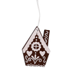 SET OF 18 WOODEN CHRISTMAS DECORATIONS DARK BROWN ASSORTED 3 DESIGNS HOUSES