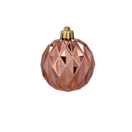 SET OF 6 GLOSSY BAUBLES 6 CM OLIVE/COPPER/GRAPHITE