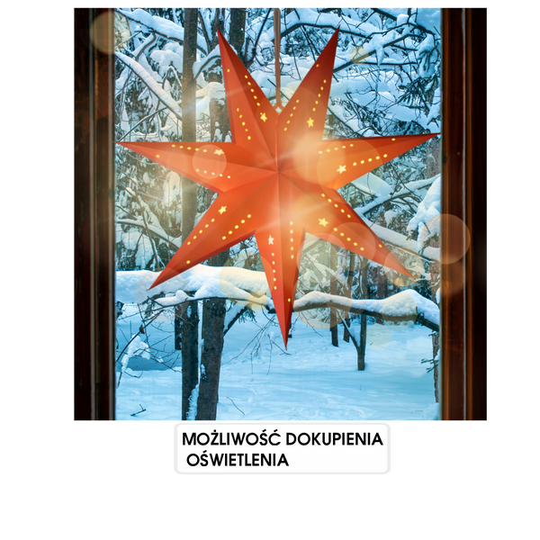 Stea decorativă din hârtie 60 cm roșie netedă *9065