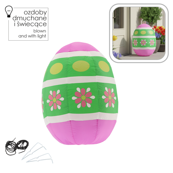INFLATABLE EASTER EGG 90 CM LED