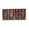 SET DE 4 DECORAȚIUNI DE CRĂCIUN - CONE 9 CM ROȘII, ARGINTII, AURII, MARO *9747