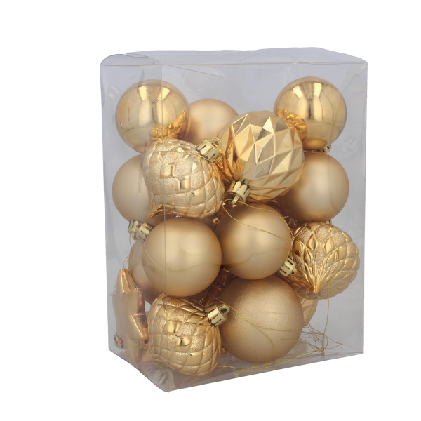 KPL. 23 ORNAMENTE ROȘU/ARĂMIE/SILVER MIX DE MODELE *7498