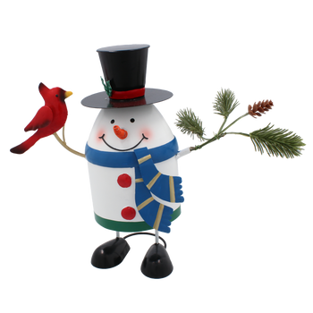 CHRISTMAS DECORATION - METAL SNOWMAN 14 x 12 x 20 CM