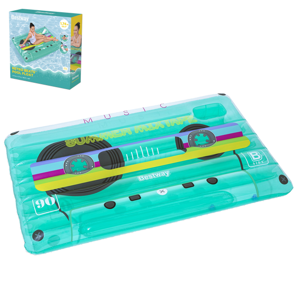 MATERAC PLAŻOWY DMUCHANY RETRO 174 X 117 CM *1828