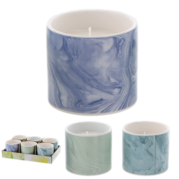 CANDLE DECORATIVĂ CITRONELLA "FERANO" 10 X 8 CM MIX CULOARE displ=6buc *7461