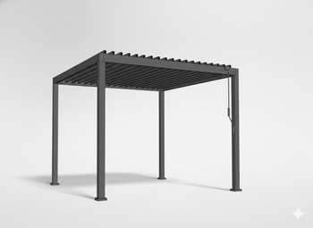 PERGOLA OGRODOWA ALUMINIOWA SZARA LED 3 x 3 x 2,5 M