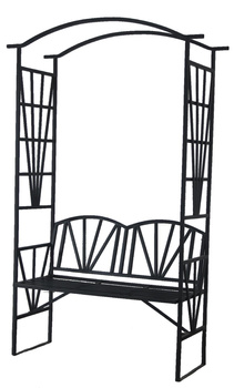 PERGOLA OGRODOWA Z ŁAWKĄ 114 x 45 x 208 CM