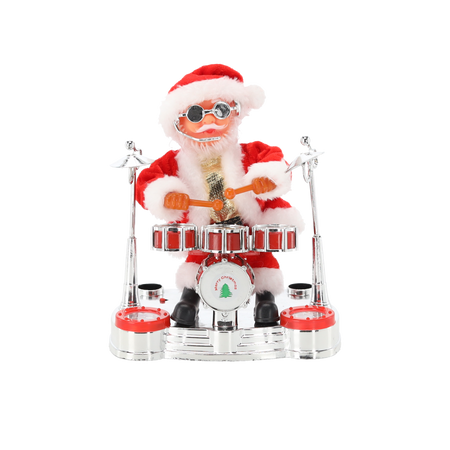 SANTA CLAUS WITH DRUMS - PLAYING 25,5 CM