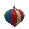 SET OF 3 CHRISTMAS ORNAMENTS - COLORFUL RIBBONS 8CM pack=12sets