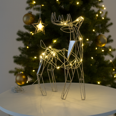OZDOBA ŚWIĄTECZNA - RENIFER LED 44 CM GEOMETRYCZNY *6314