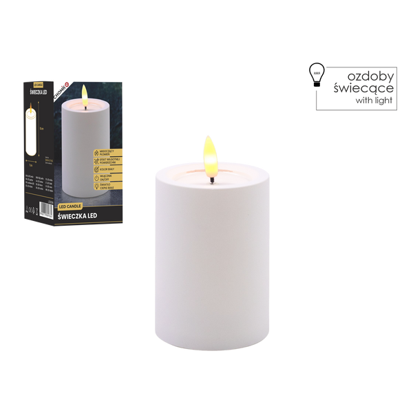 LED CANDLE WHITE 7 X 10 CM