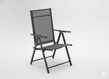 KRZESŁO OGRODOWE SKŁADANE STALOWE 66 x 53 x 107 CM SZARE