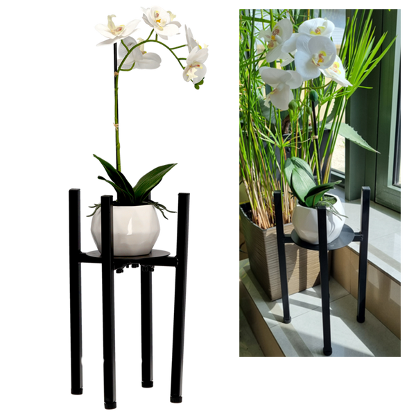 METAL STAND / FLOWER POT HOLDER 20 - 30.5 CM X 38 CM BLACK