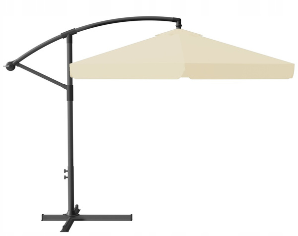 PARASOL OGRODOWY 3 M BEŻOWY "BANANA" Z POKROWCEM Z LED *1503