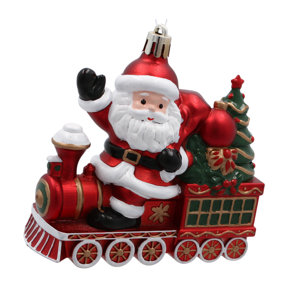 KPL. 2 DECORAȚIUNI DE BRAD - TREN CU MOȘ CRĂCIUN 10 X 4,5 X 10 CM ambalaj=12 buc *7366