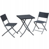ZESTAW MEBLI BALKONOWYCH SKŁADANYCH (STOLIK + 2 KRZESŁA) ANTRACYT *9930