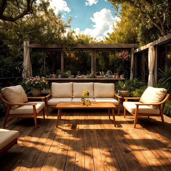 ZESTAW MEBLI ALUMINIOWYCH "NIKOZJA" (3 OS. SOFA + 2 FOTELE + STOLIK) BEŻOWY + BEŻOWE PODUSZKI *9552