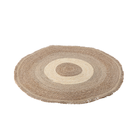 ROUND MAT 100 CM MADE OF SEAGRASS BOHO