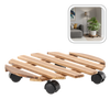 Drevený okrúhly podstavec pod kvetináč na kolieskach FI 30 CM *4557