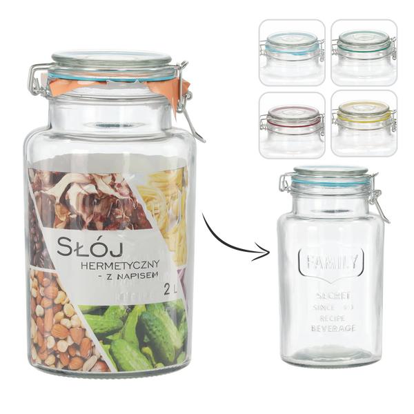 GLASS JAR 2L, COLOR SILICONE