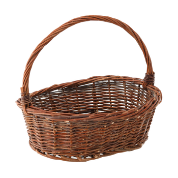 COS WICKER 41 x 32 x 14/36 CM CU MÂNER - MĂRÓNIE *8512