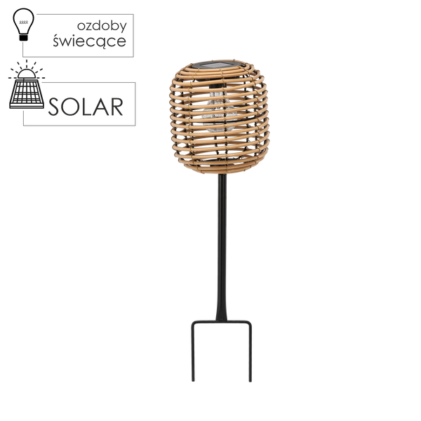 LAMPION SOLARNY BRĄZOWY OWALNY 53 CM WBIJANY *0190