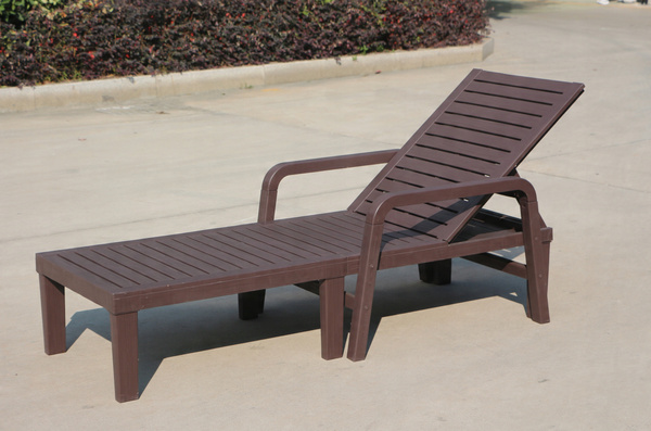 GARDEN LOUNGER 192x66x33 cm DARK BROWN*6423