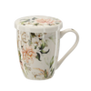 PORCELAIN MUG WITH INFUSER AND LID 340 ML ASSORTED FLORAL PATTERNS 