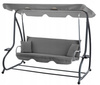 HUŚTAWKA OGRODOWA 210 x 120 x 170 cm ANTRACYT Z FUNKCJĄ LEŻANKI *3101