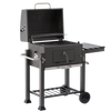 LARGE CHARCOAL GARDEN GRILL WITH LID, CAST IRON GRATE AND CASTORS 114,5 x 60 x 108 CM