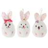 EASTER DECORATION - HANGING WITH WHISTLE 6 x 13 CM BUNNY MIX 3 DESIGNS pack=12pcs
