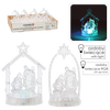OZDOBA BOŻONAR. - SZOPKA LED PLASTIKOWA 6 x 6 x 12 CM MIX WZORÓW disp=12szt *0405