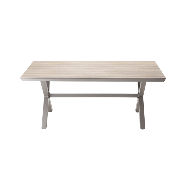 HLINÍKOVÝ ZÁHRADNÝ STOL S POLYWOOD DOSKOU 180 x 100 x 75 CM BEŽOVÝ *9477