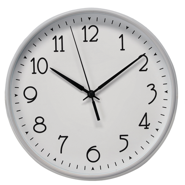 ZEGAR WISZĄCY OKRĄGŁY 23 x 23 x 4 CM BIAŁY/CZARNY *4634