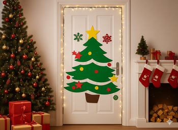 CHRISTMAS DOOR DECORATION - DIY CHRISTMAS TREE/SANTA CLAUS/REINDEER