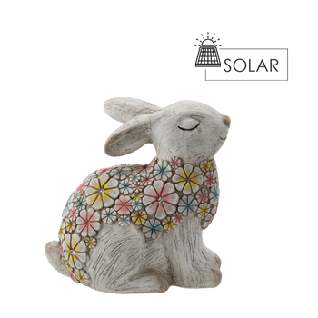 VELIKONOČNÍ FIGURKA - ZAJÍC V KVĚTECH 29,5 x 15,5 x 29 CM LED *6907