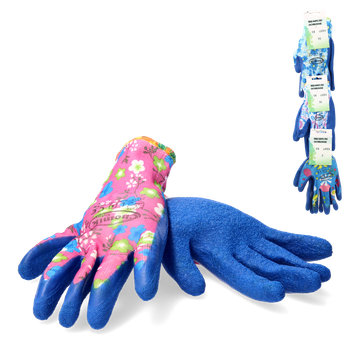 MĂNUȘI DE PROTECȚIE "10" TRICOTATE CU MODEL DIN POLIESTER ACOPERITE CU LATEX amb=12 *8508