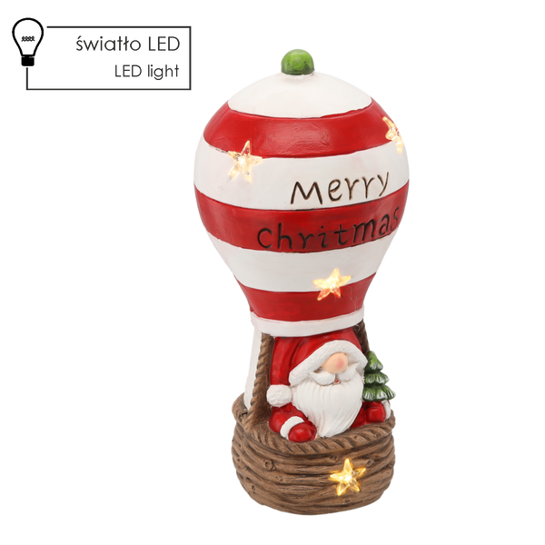 FIGURĂ DE Crăciun - MOȘ CRĂCIUN ÎN BALON 20 X 20 X 43 CM LED *0998