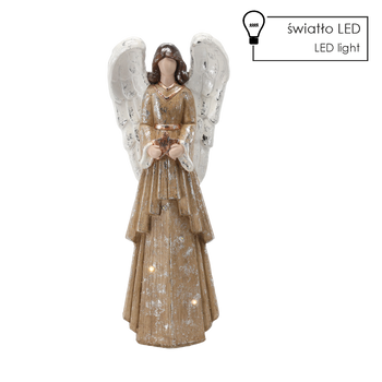 FIGURKA BOŻONAR. - ANIOŁEK Z GWIAZDKĄ 21,5 X 11,5 X 55 CM LED *1346