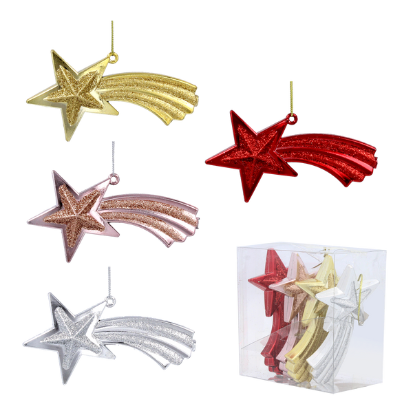 SET OF 4 CHRISTMAS DECORATION - STAR