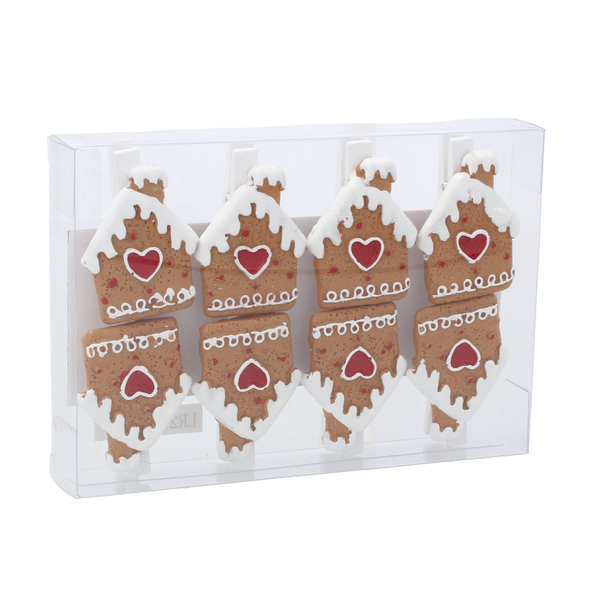 KPL. 8 OZDÓB BOŻONARODZENIOWYCH Z KLIPSEM MIX WZORÓW 3 x 4 CM opak=12kpl *8617