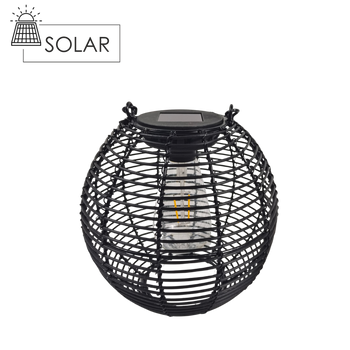 SOLÁRNÍ LAMPION ČERNÝ 19 CM LED *6044